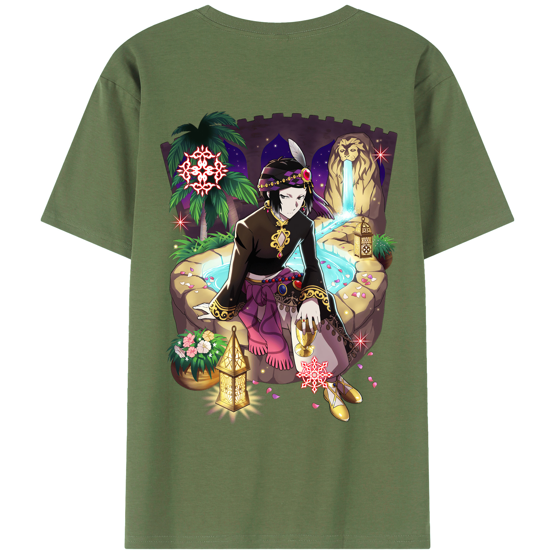 （画像用） 文豪ストレイドッグス Bungo Stray Dogs 綿100％ メンズ半袖Tシャツ（バックプリント） 通気性